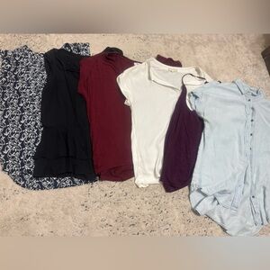 6 Women’s Shirts Loft Zara Pleione Goodthreads Mossimo Old Navy Size Small